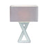 Cross Mirrored Table Lamp and Rectangle Grey Velvet Shade